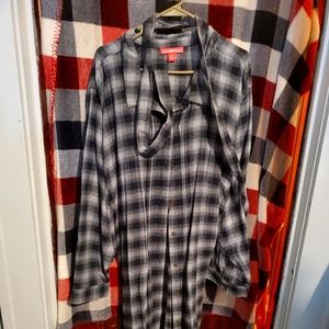 Black and gray plaid shirt dress